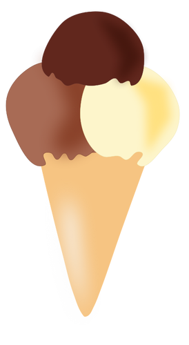 バニラとチョコレートのアイスクリーム