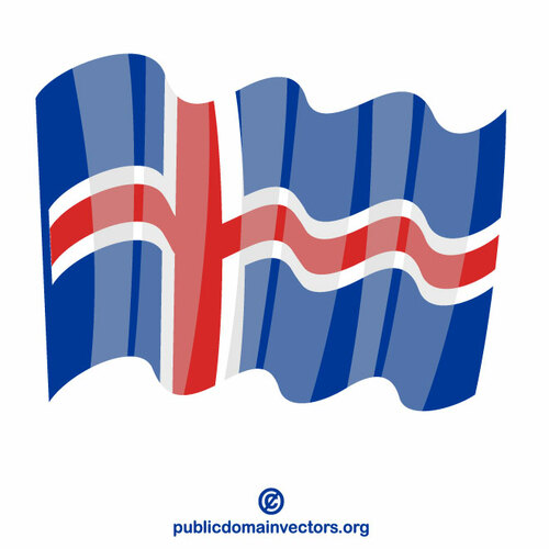 Mengibarkan bendera Islandia