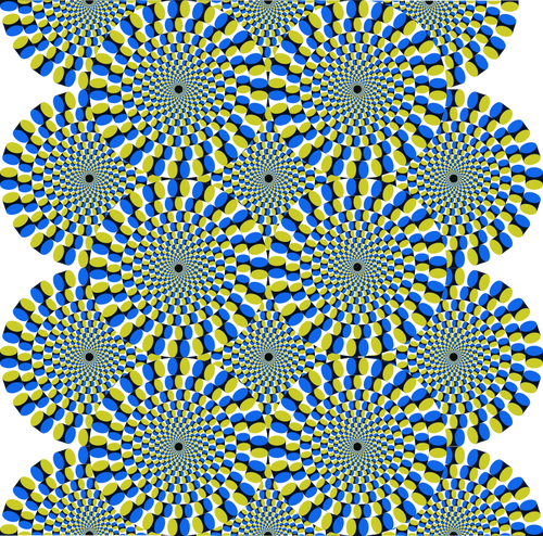 Déplacement des cercles colorés formant une illusion d