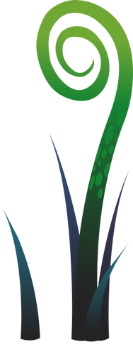 Vector Illustrasjon av lave blå og grønne planter