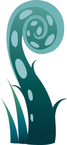 Vector graphics of aqua colored spiralling plant