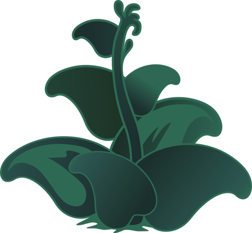 Vektor-ClipArt dunkel grün Zutto Pflanze