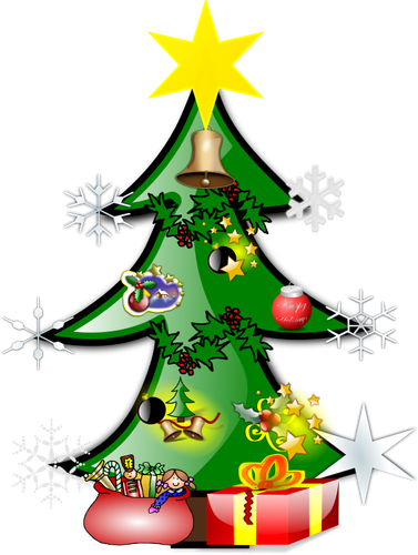 Красочная рождественская елка векторная графика