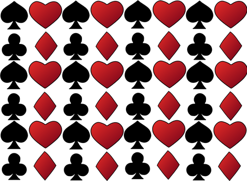 दिल, हुकुम, हीरे और क्लबों के संकेत के वेक्टर छवि