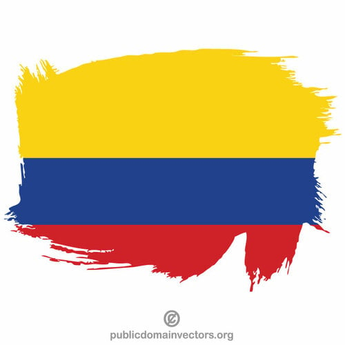 콜롬비아 국기 페인트 스트로크