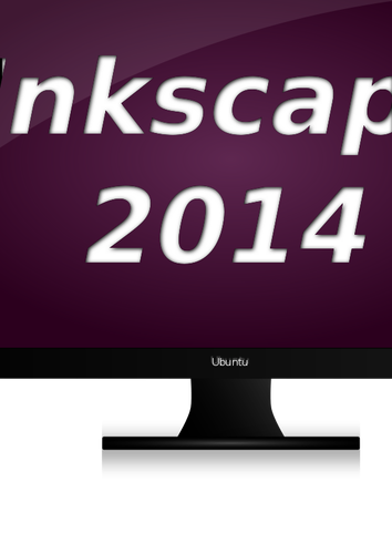 Monitor van PC met Inkscape vector achtergrondafbeelding