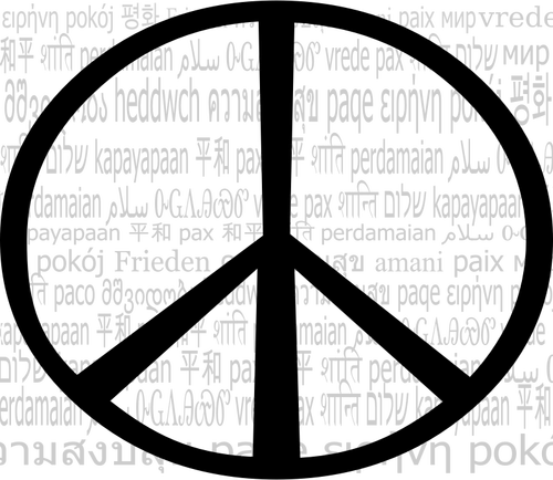 Marca de paz multilingue