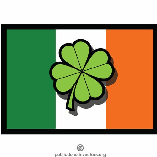 Bandeira da Irlanda com trevo