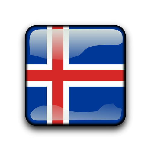 Islandská vlajka tlačítko