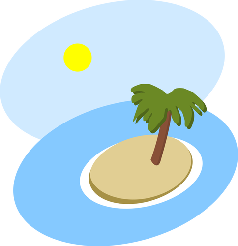 Овальный остров пейзажи векторное изображение
