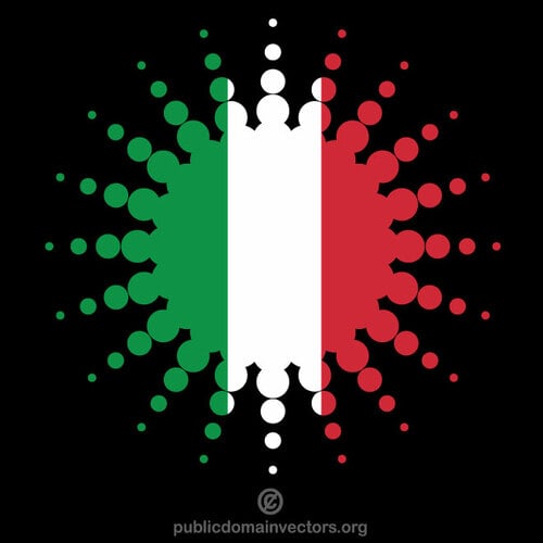 Bendera Italia bentuk halftone