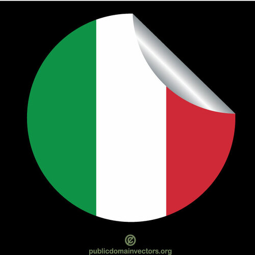 Peeling sticker met Italiaanse vlag