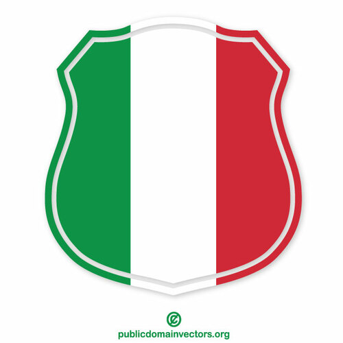 Italian flag heraldic shield silhouette