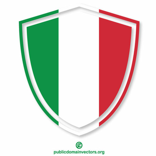 Scut heraldic cu steag italian