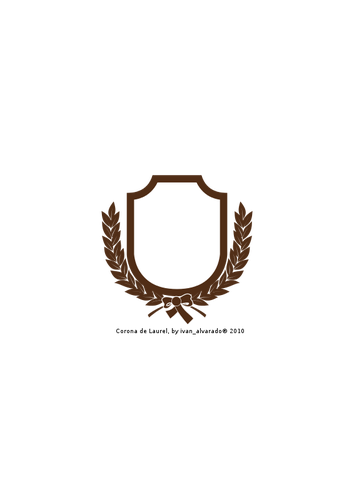 Emblema con laurel hojas vector de la imagen
