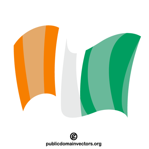 Elfenbenskustens nationella flagga viftande