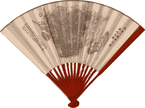 Ventilatore asiatico con una mappa immagine vettoriale