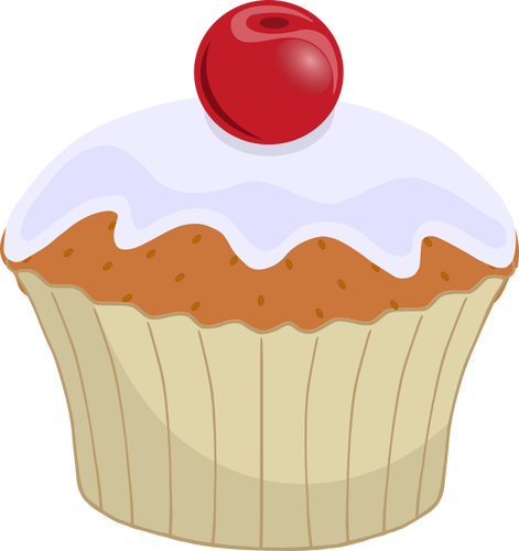 Cupcake med körsbär