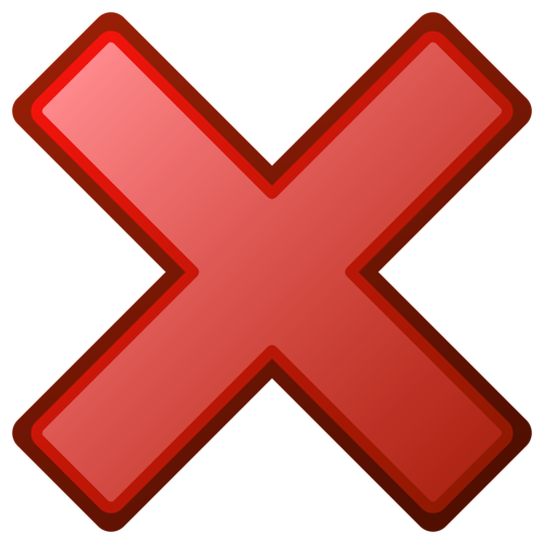 Rode Kruis niet OK vector pictogram
