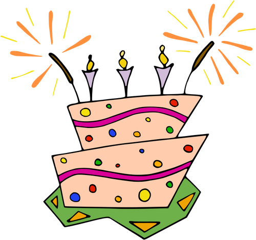 בתמונה וקטורית של עוגת יום הולדת