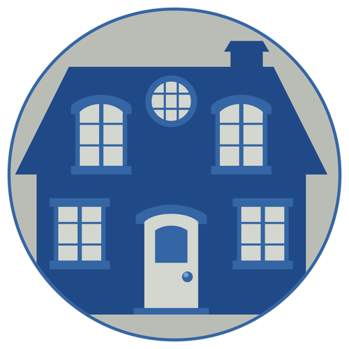 Blaues Haus-Vektor-Bild