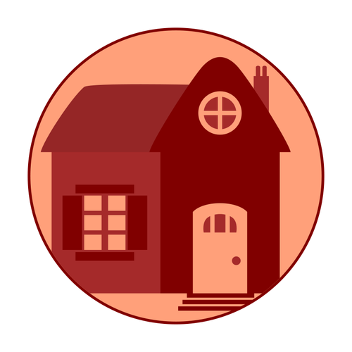 Röda huset-vektorbild