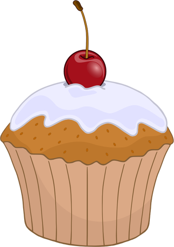 Muffin colorati con ciliegia sulla grafica vettoriale superiore