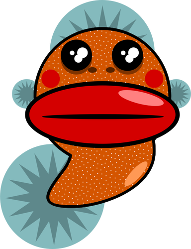 Ilustracja wektorowa kreskówka brzydki ryb