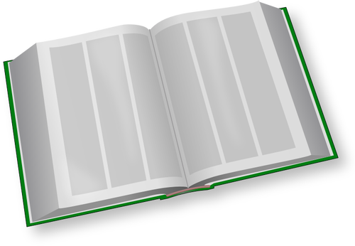 Vektor Klipart zelené knihy tři sloupce otevřené