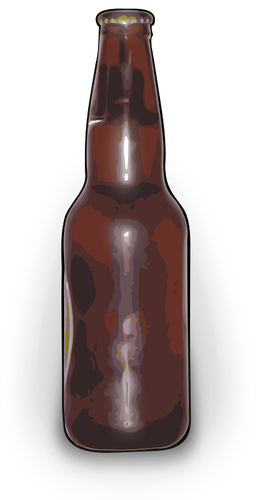 Vektör grafik ve kahverengi bira şişesi