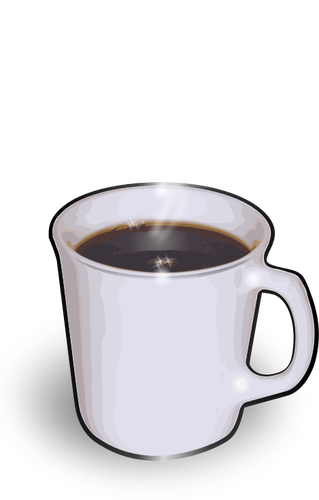 Clipart vetorial de branca xícara de café quente