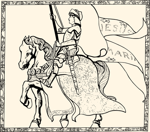 Joan of Arc portre vektör çizim