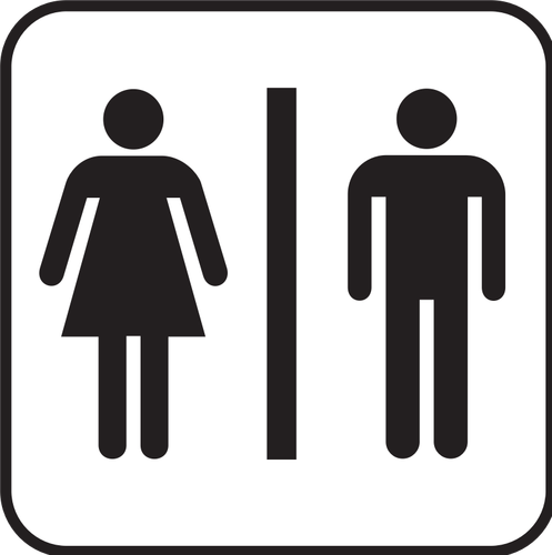 Znak mužského a ženského WC vektorové kreslení