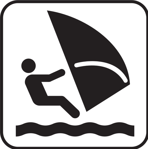 USA národní Park mapy piktogram pro windsurfing vektorový obrázek