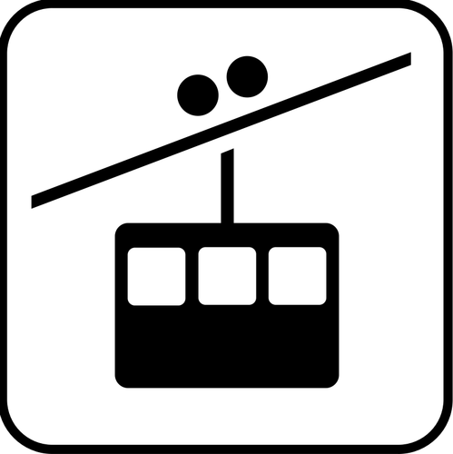 अमेरिकी राष्ट्रीय पार्क मैप्स pictogram एक tramway यातायात वेक्टर छवि के लिए