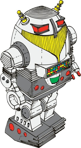 Vector de robot de juguete de Sci-Fi dibujo