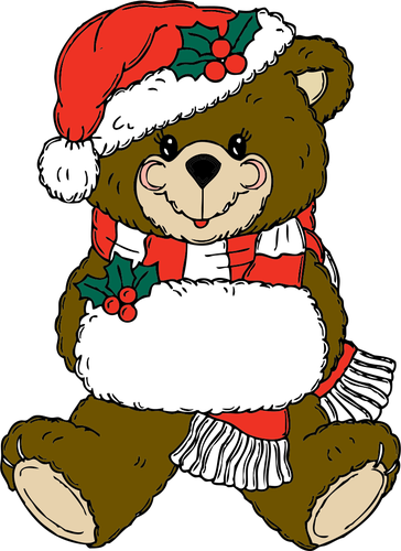 クリスマスのクマのベクトル画像