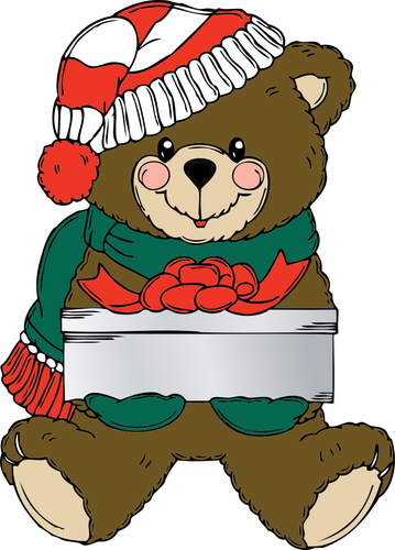 크리스마스 선물 벡터와 곰