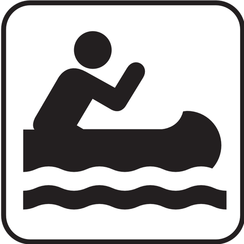 अमेरिकी राष्ट्रीय पार्क मैप्स pictogram वेक्टर छवि kayaking के लिए