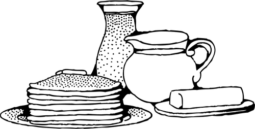 Pequeno-almoço vith panquecas ilustração vetorial
