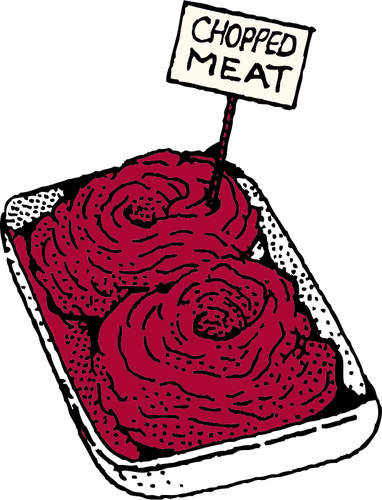 בתמונה וקטורית של בשר קצוץ