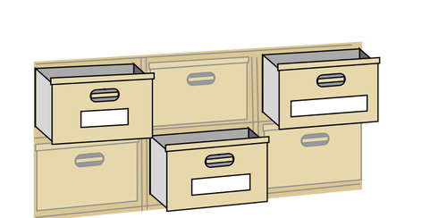 Ilustração do vetor de gavetas de arquivo de gabinete