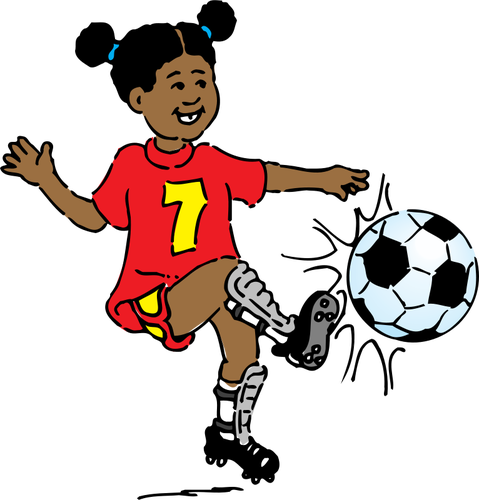 लड़की खेल फुटबॉल वेक्टर छवि