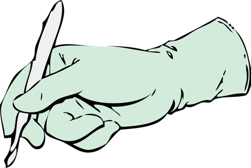 Behandschuhten Hand mit Skalpell Vektor
