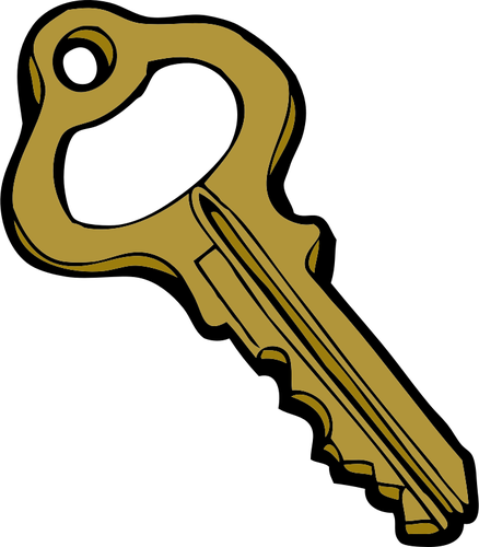 Stary styl hollow drzwi grafika wektorowa klucz