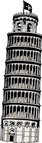 斜塔ピサの斜塔ベクトル画像