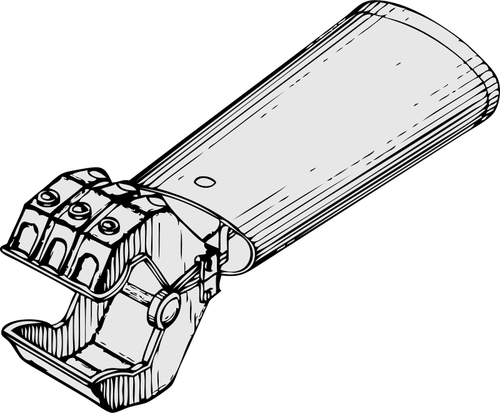 Ilustração em vetor de vista 3D mão mecânica