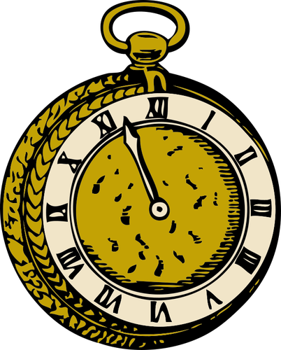 Staré kapesní hodinky vektorové ilustrace