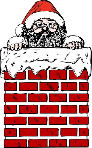 Santa dalam suatu vektor cerobong asap