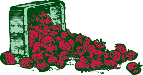 Strawberries basket vector image
